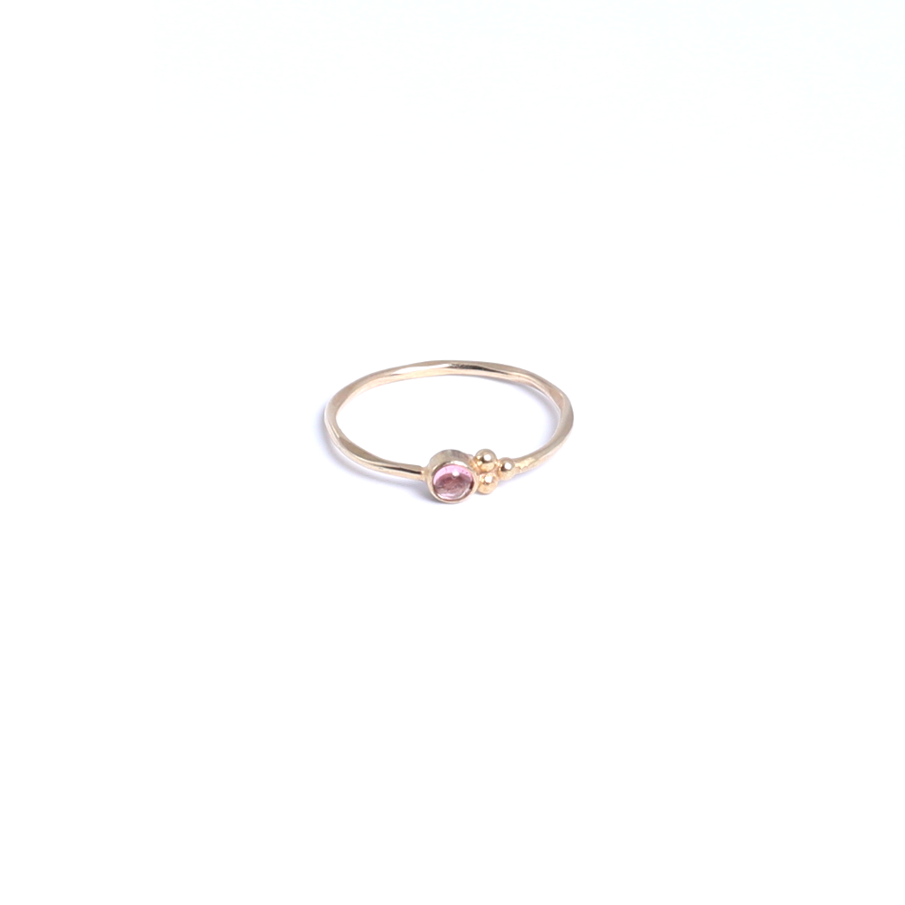 Ring rosa Turmalin - Silber vergoldet