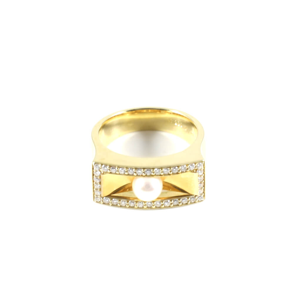 Ring Gold 585/- Brilanten Perle